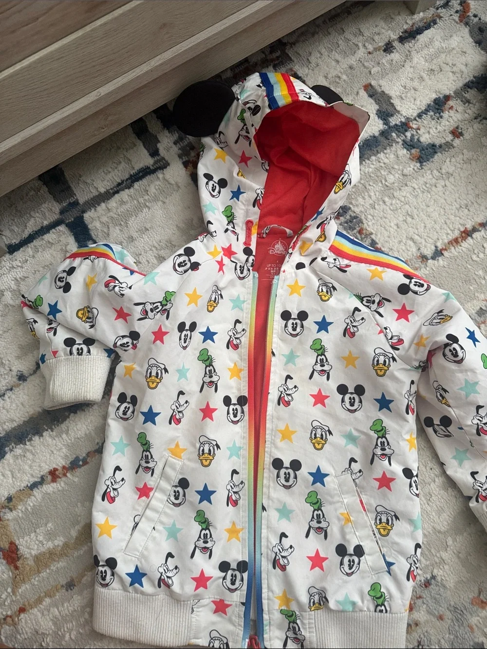 Disney Kids Rainbow Star Character Hooded Jacket